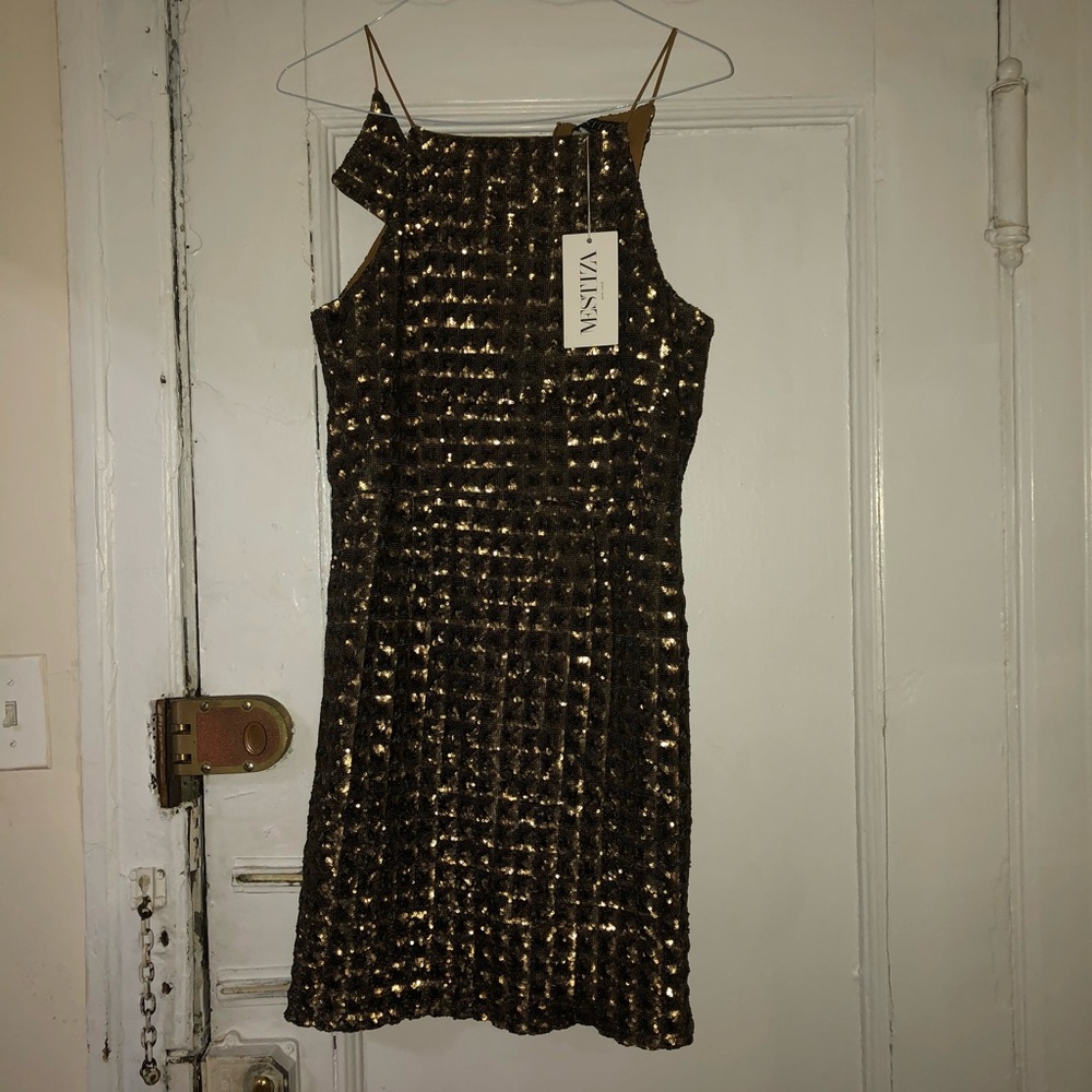 Gold sequin Mestiza dress! Brand new with tags